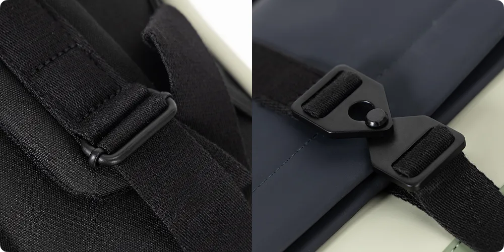 Custom matte black buckles reference from GFBags backpack manufacturer