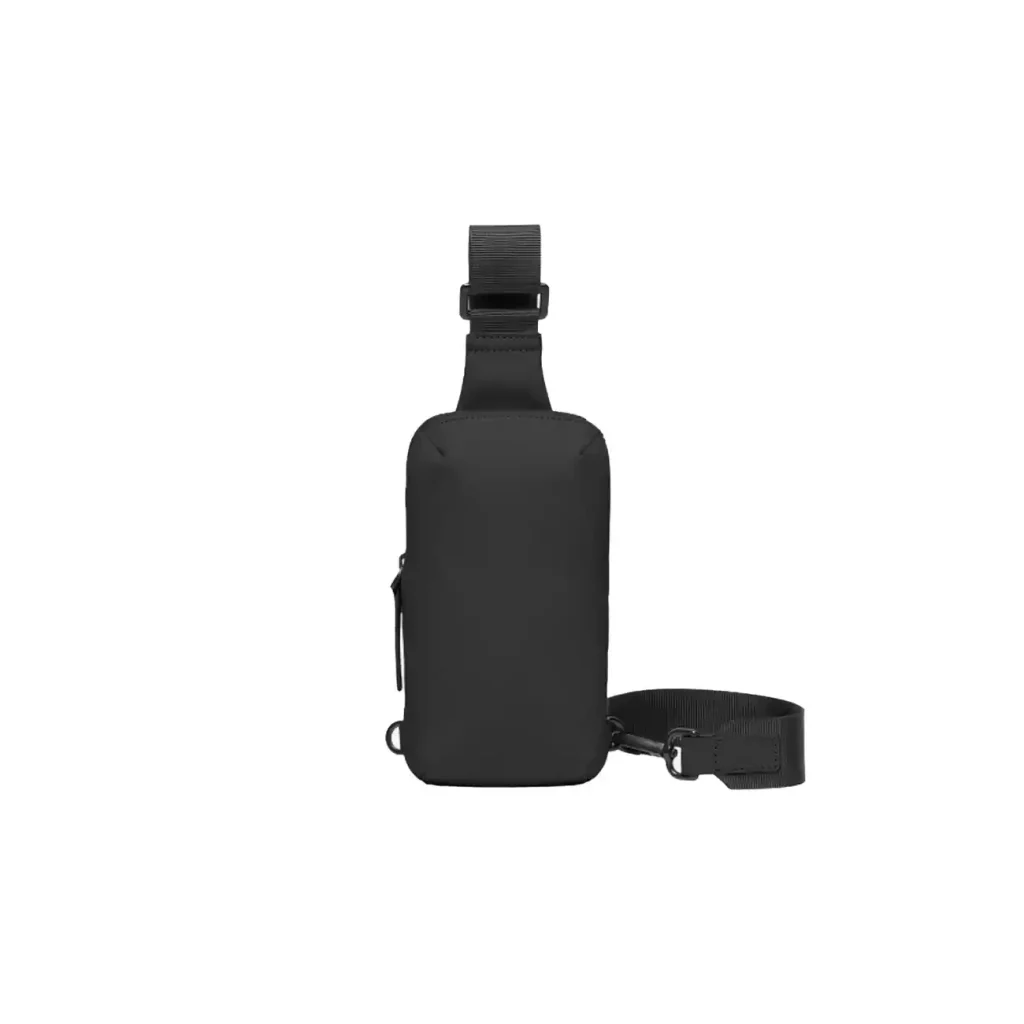 Black crossbody bag with hardware connecting webbing (2)